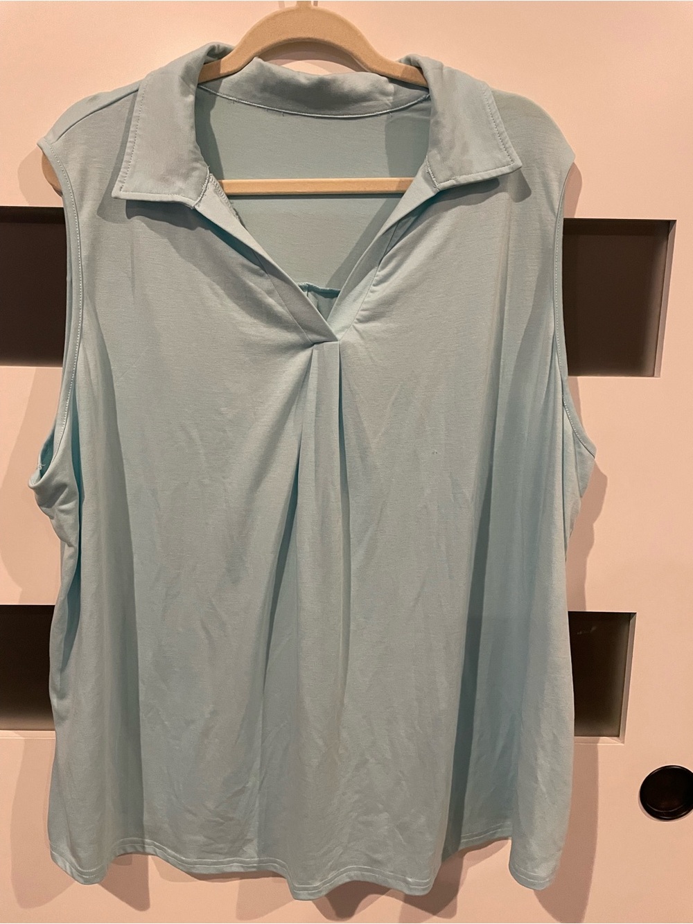 Sleeveless Collared Tunic in Blue Like New